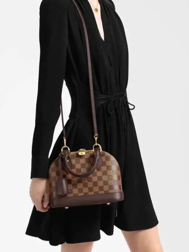 Alma BB Damier Tote Bag Brown