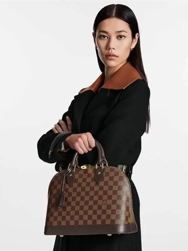 Alma PM Damier Tote Bag Brown