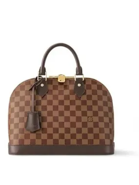 Alma PM Damier Tote Bag Brown