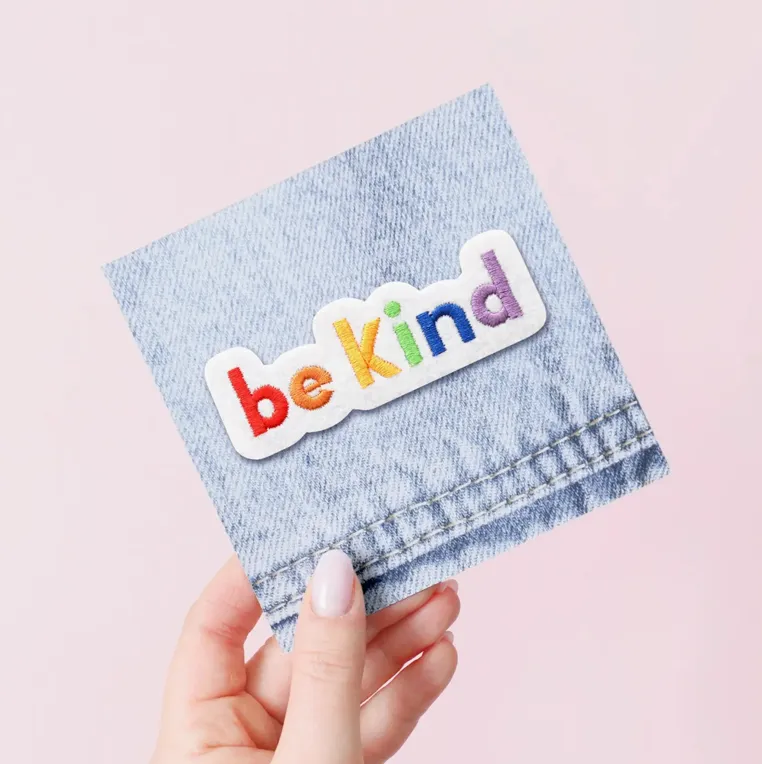 Alphabet Bags - Be Kind Embroidered Patch