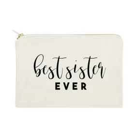 Best Sister Ever Cotton Canvas Cosmetic Bag by The Cotton & Canvas Co.