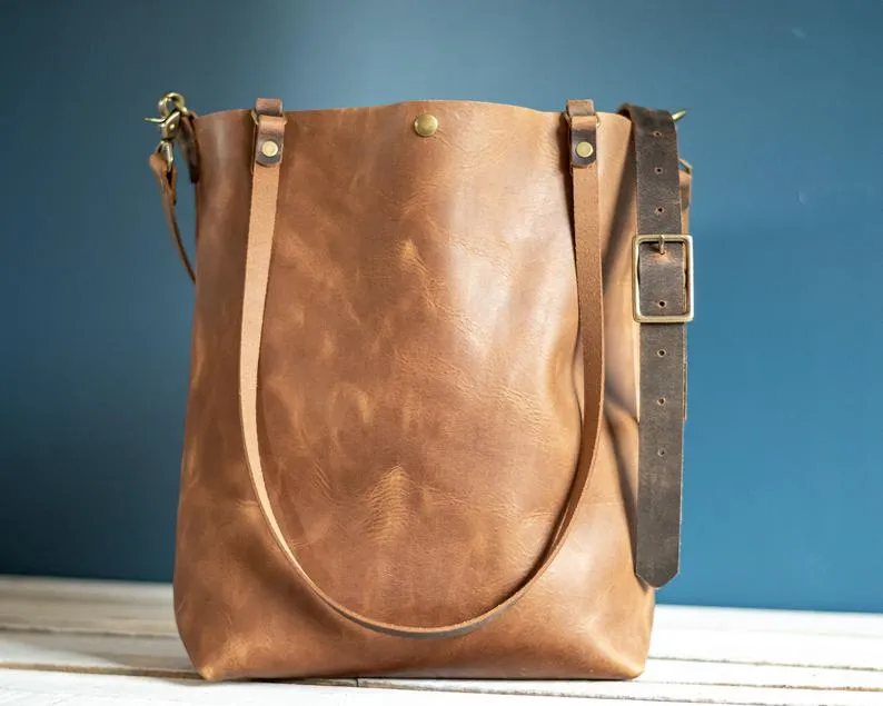 Classic Leather Tote Bag | Handmade Leather Purse