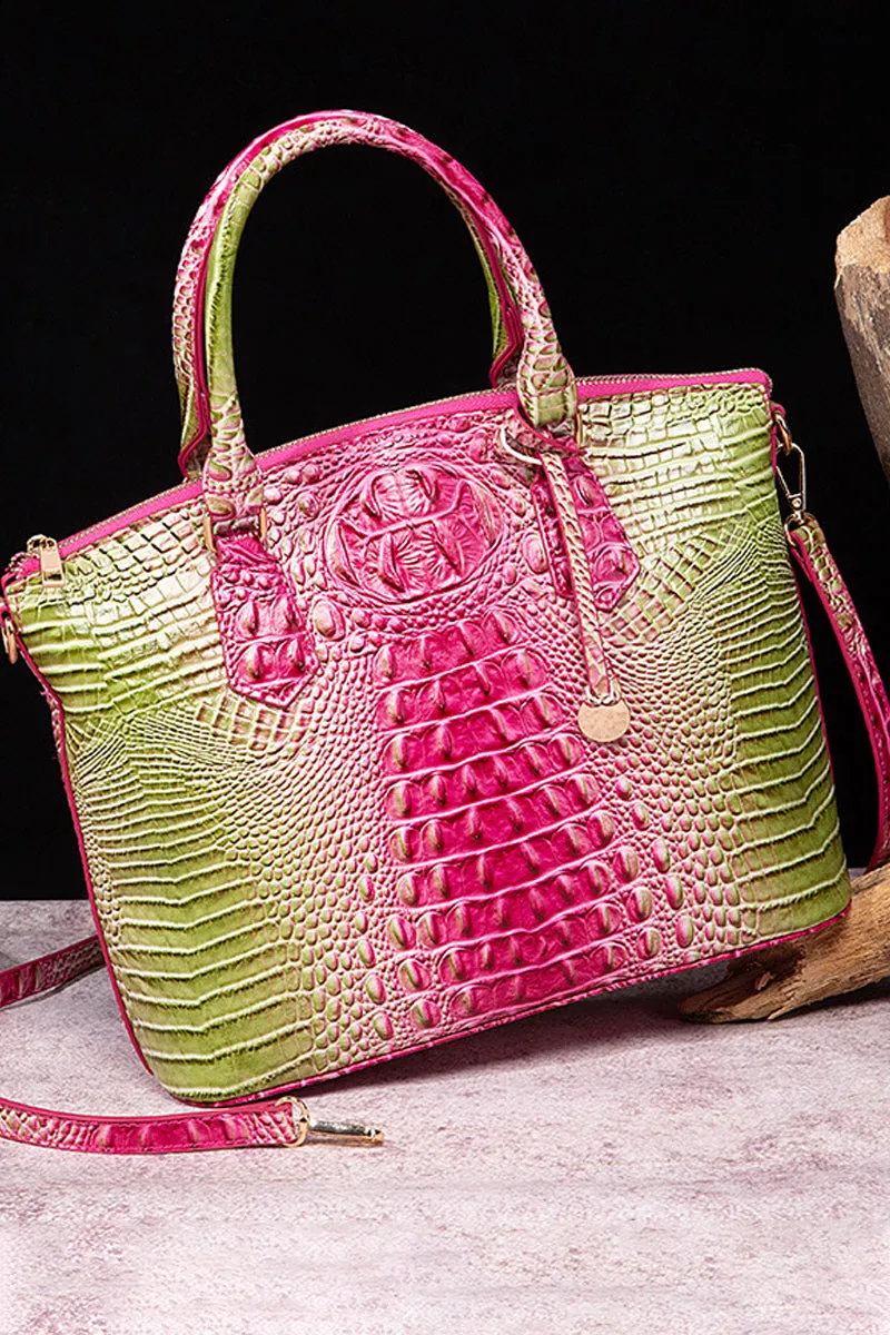 CLASSY CROCODILE PATTERN TOP HANDLE BAG