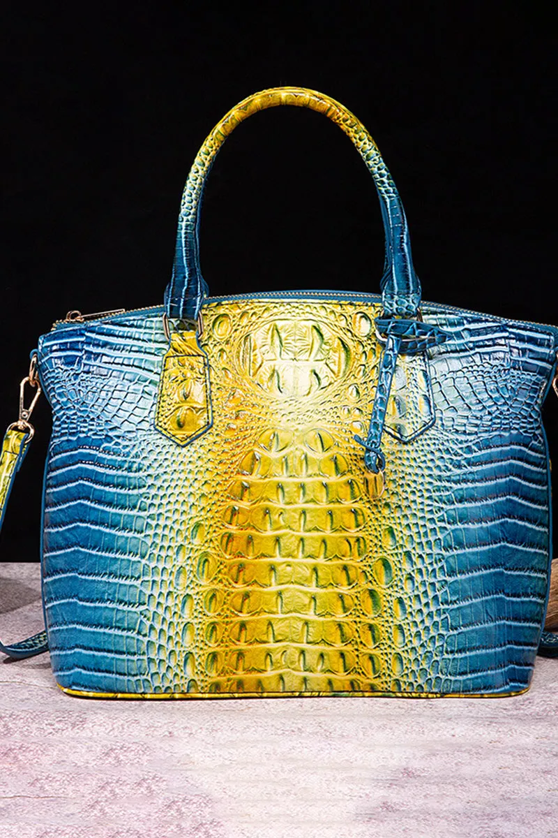 CLASSY CROCODILE PATTERN TOP HANDLE BAG