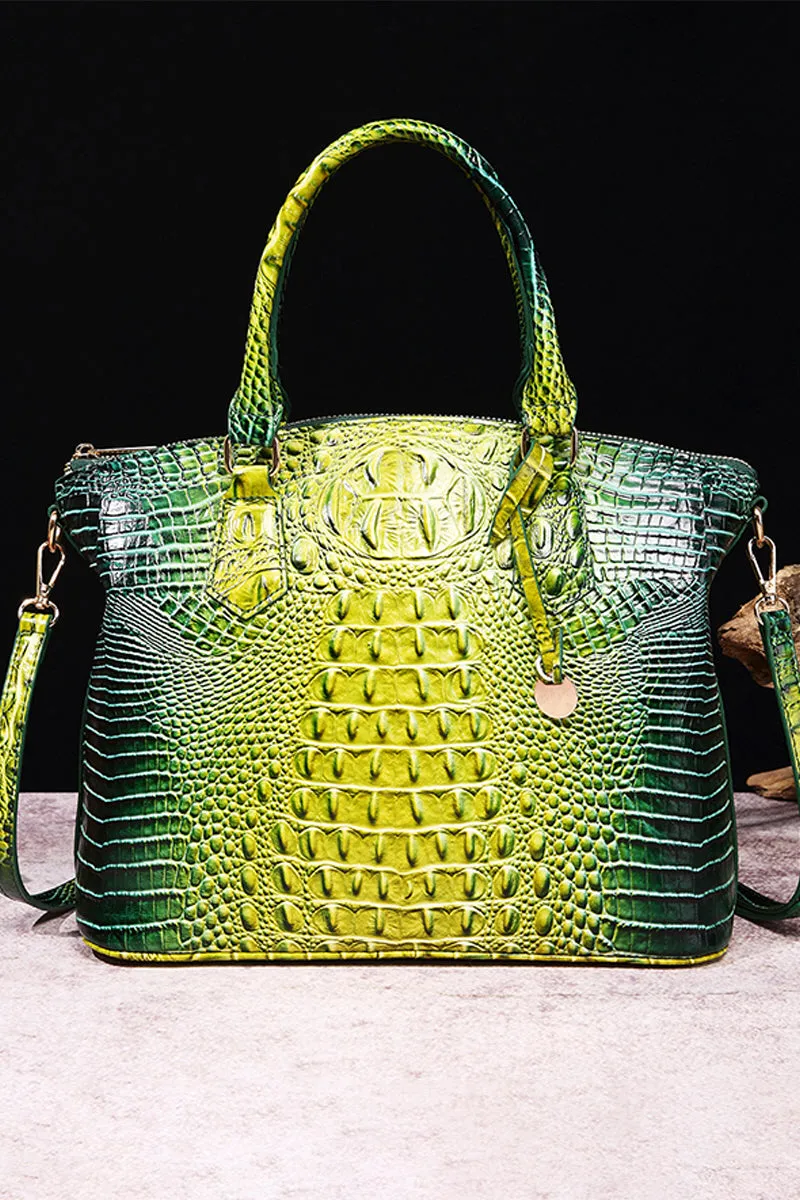 CLASSY CROCODILE PATTERN TOP HANDLE BAG