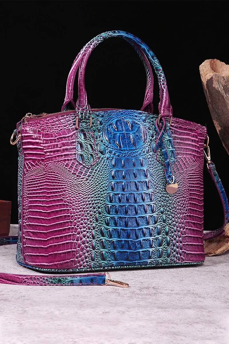 CLASSY CROCODILE PATTERN TOP HANDLE BAG