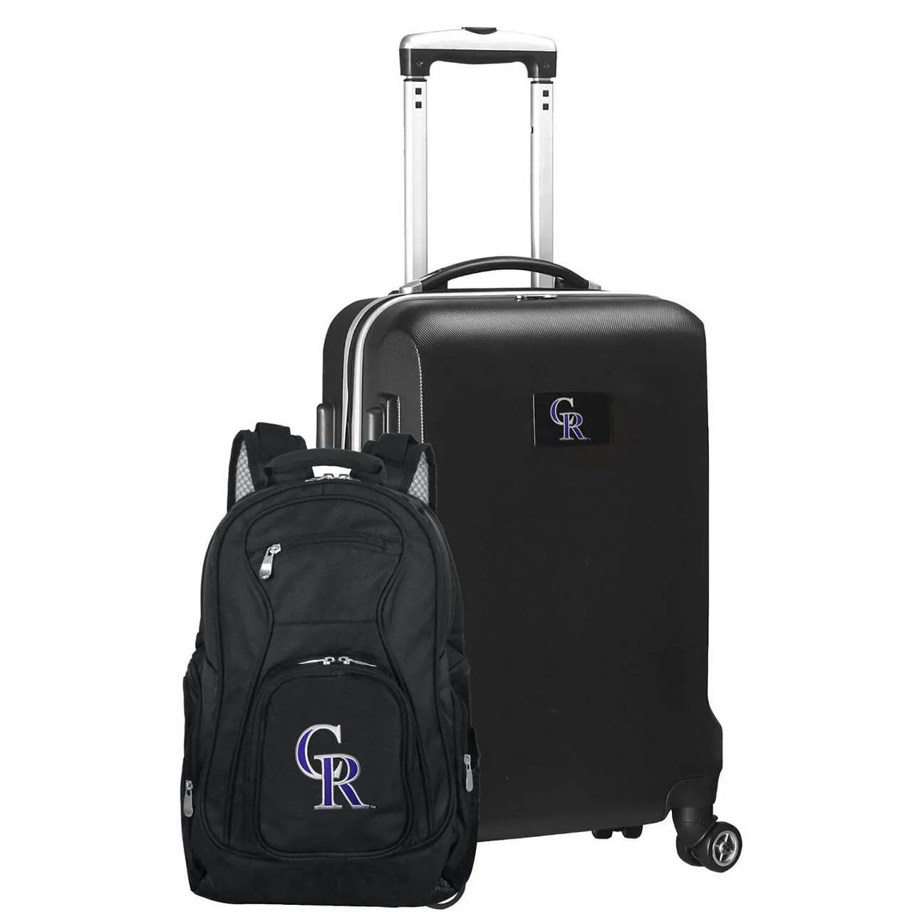 Colorado Rockies Deluxe 2-Piece Backpack and Carry on Set in Black