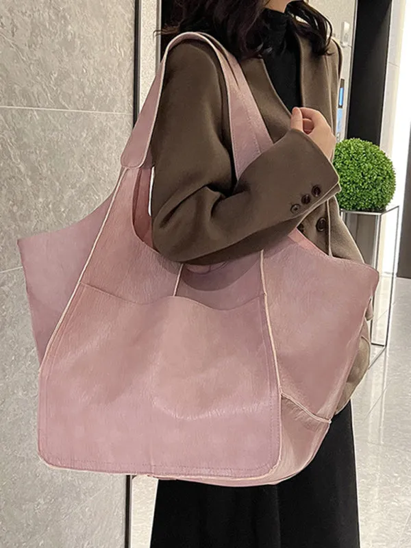 Faux Leather Tote Shoulder Large Handbag