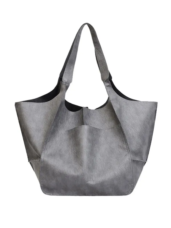 Faux Leather Tote Shoulder Large Handbag