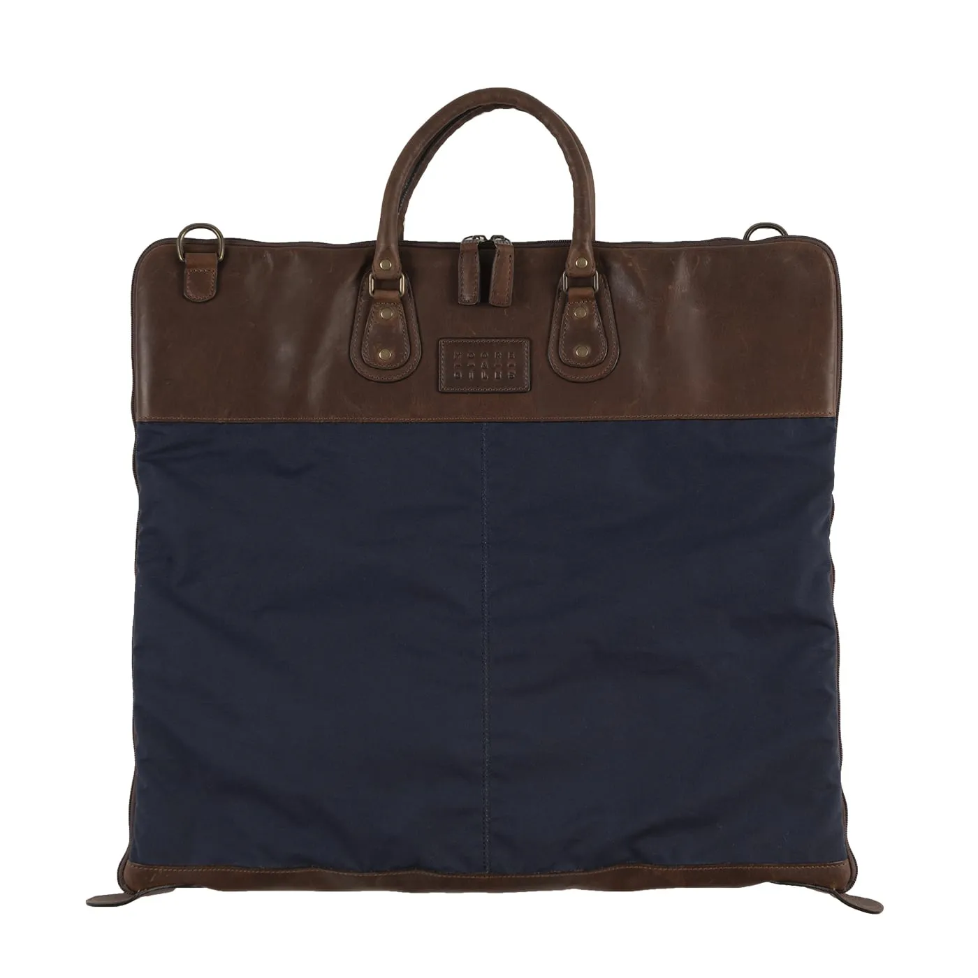 Gravely Garment Bag- Navy & Baldwin Oak