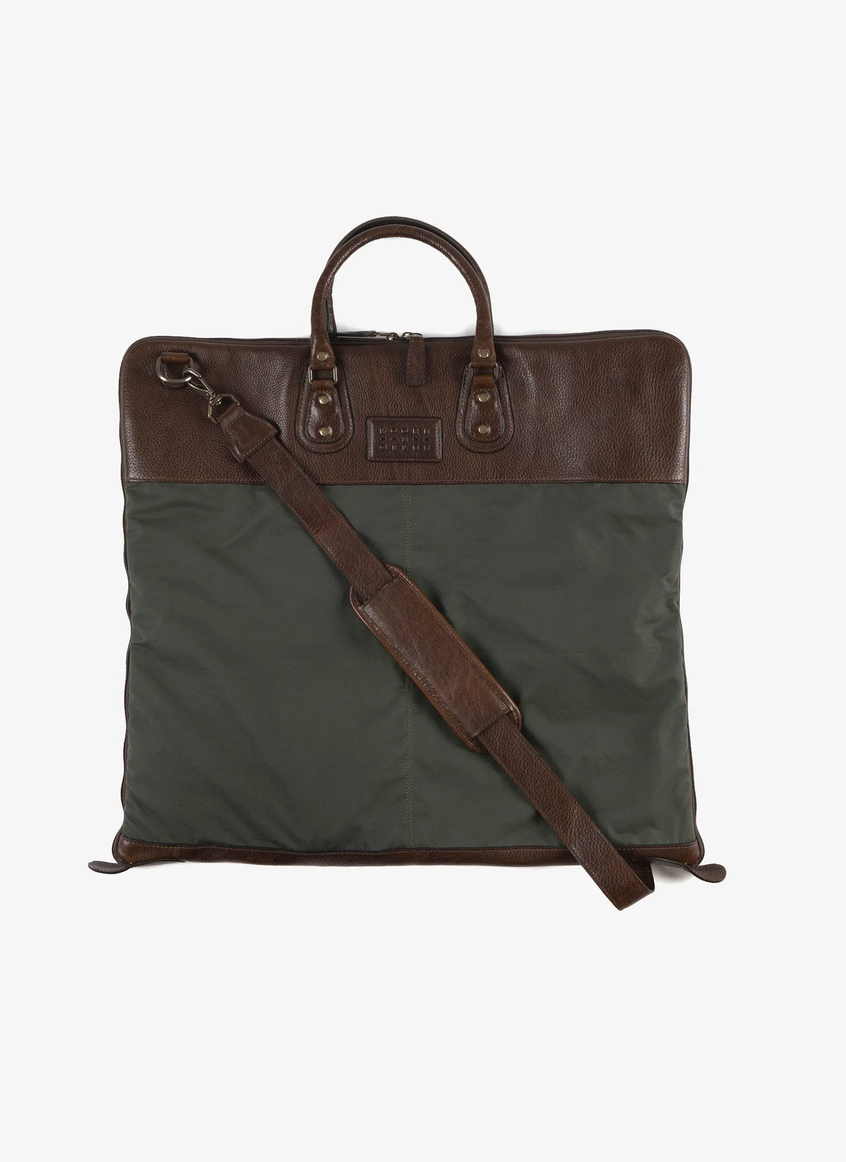 Gravely Garment Bag - Olive & Titan Milled Brown