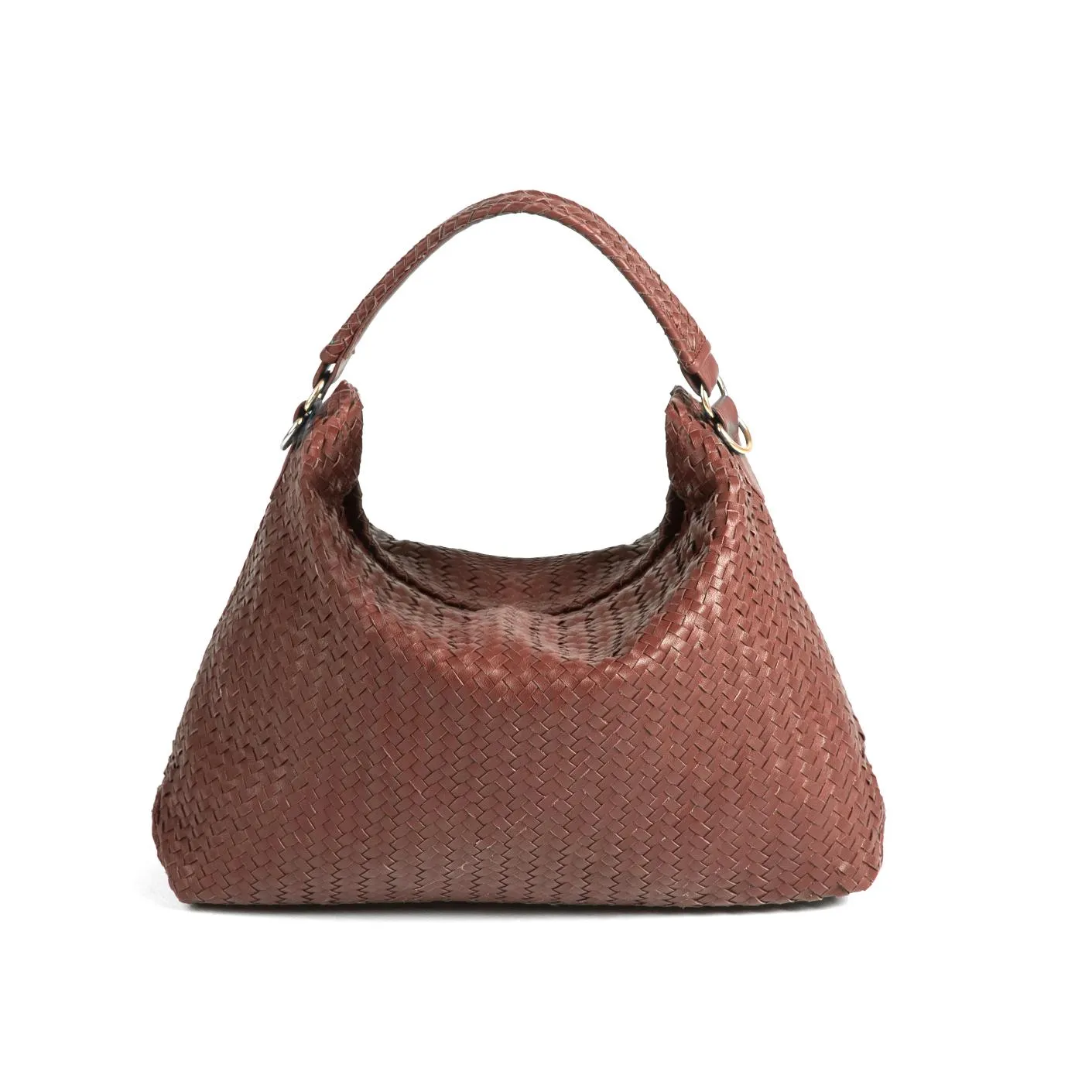 Handmade Woven Original Tan Brown Leather Bag