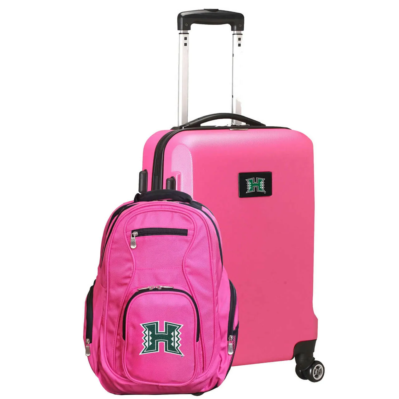 Hawaii Warriors Deluxe 2-Piece Backpack and Carry on Set in Pink