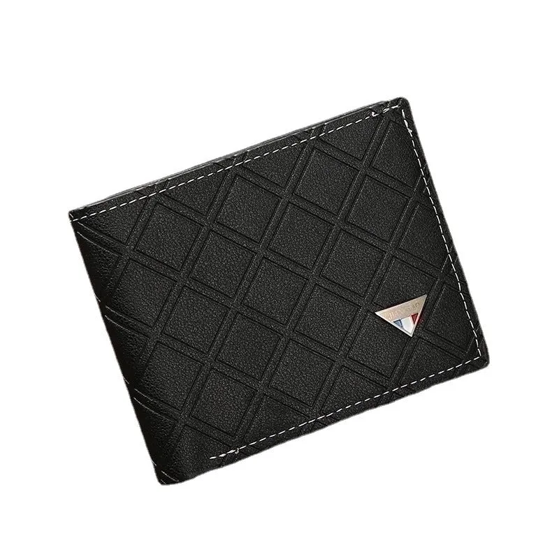 Men's Lingge Pu Leather Open Wallets