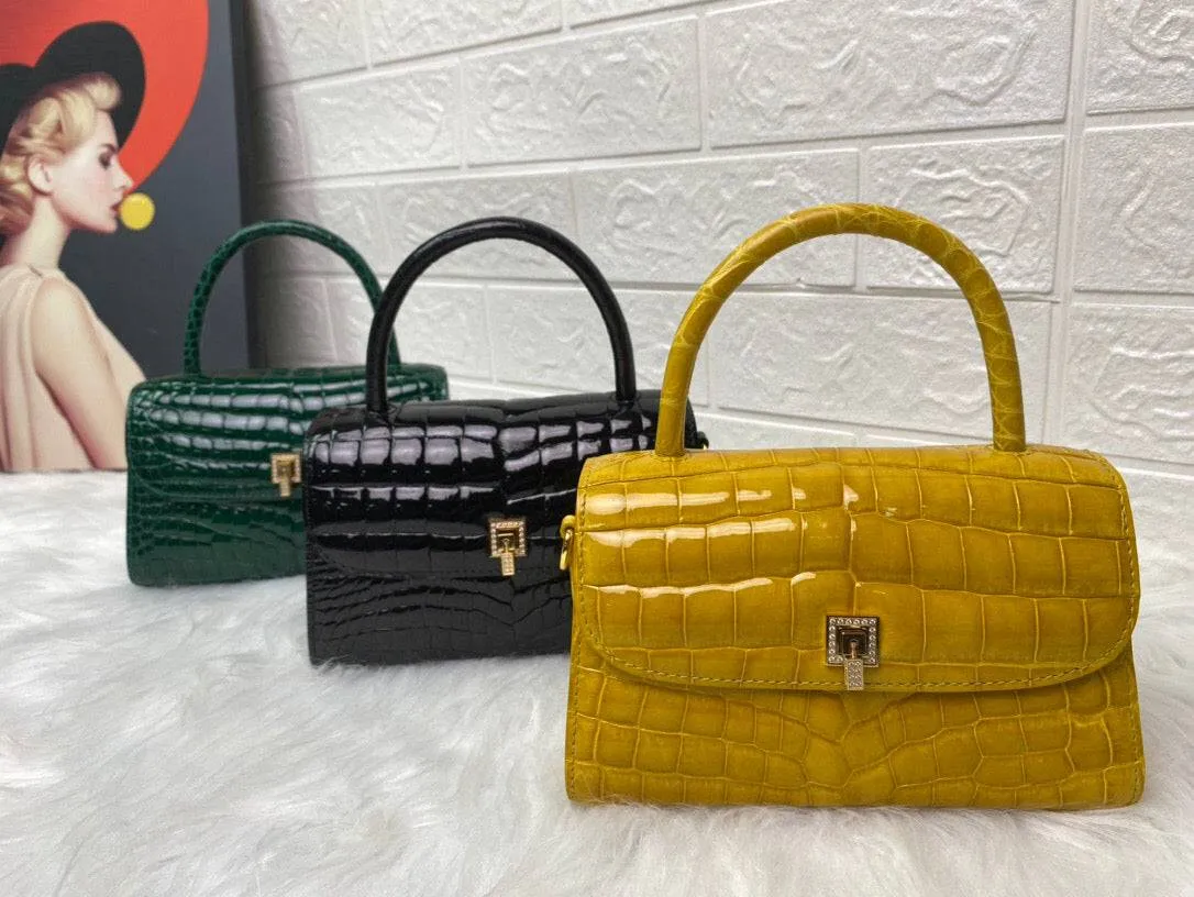 Mini Genuine Crocodile Leather Top-Handle Bag