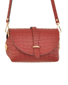 'My Passport' Barrel Bag | Burgundy Croc