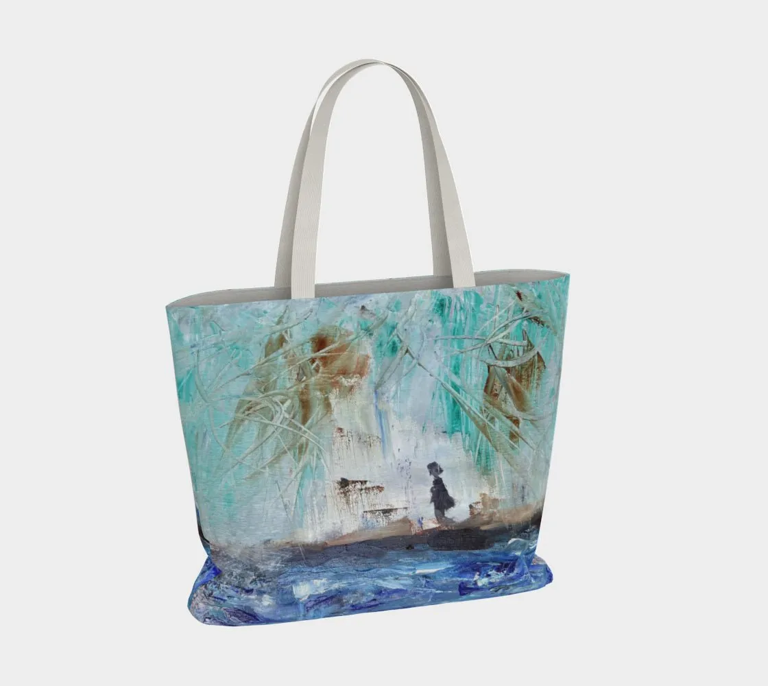 Oversized Cotton Tote Bag By the Beach