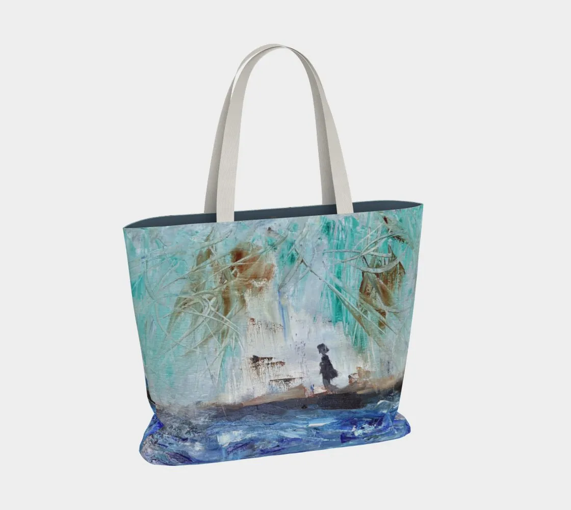 Oversized Cotton Tote Bag By the Beach