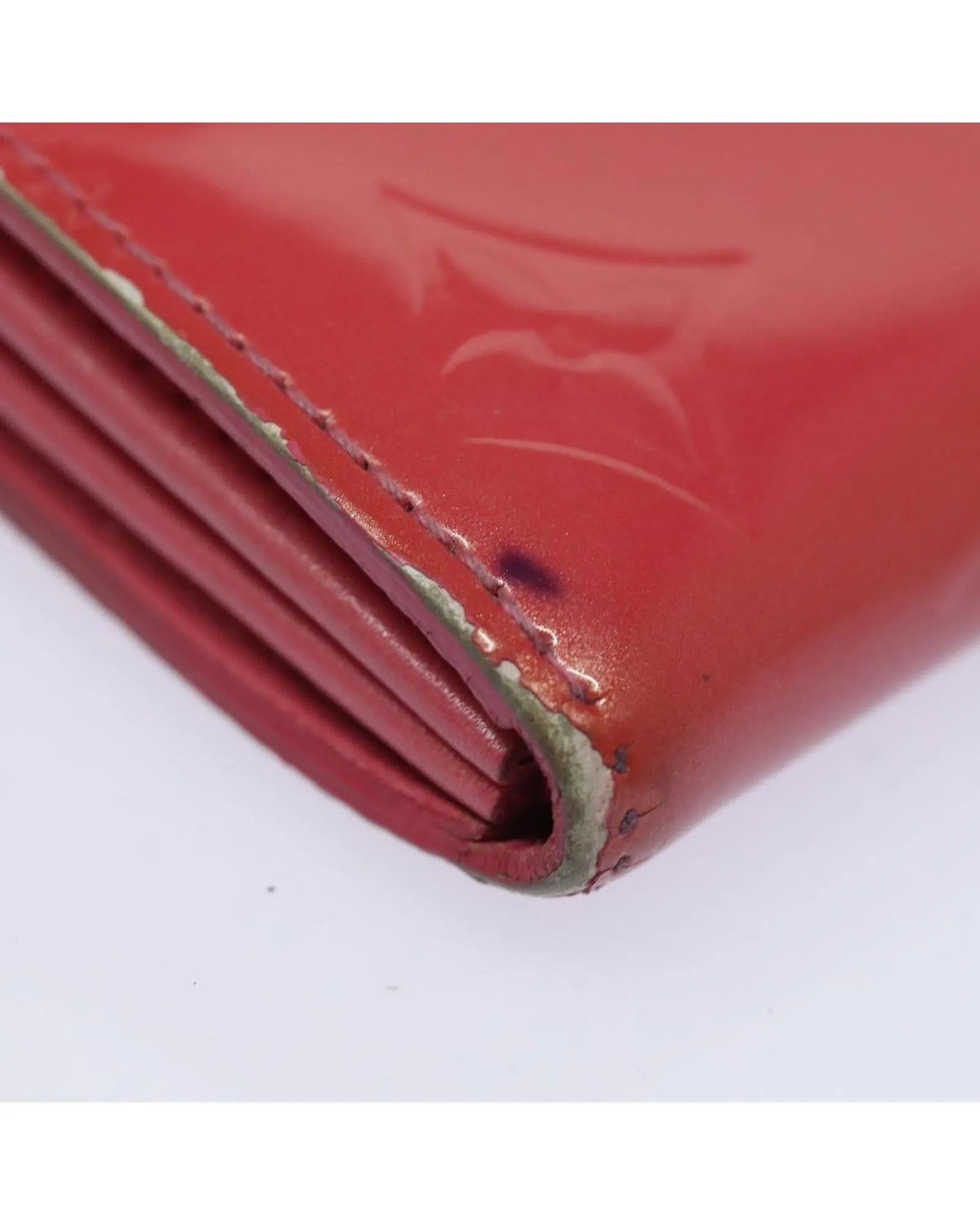 Patent Leather Long Wallet with Button Clasp