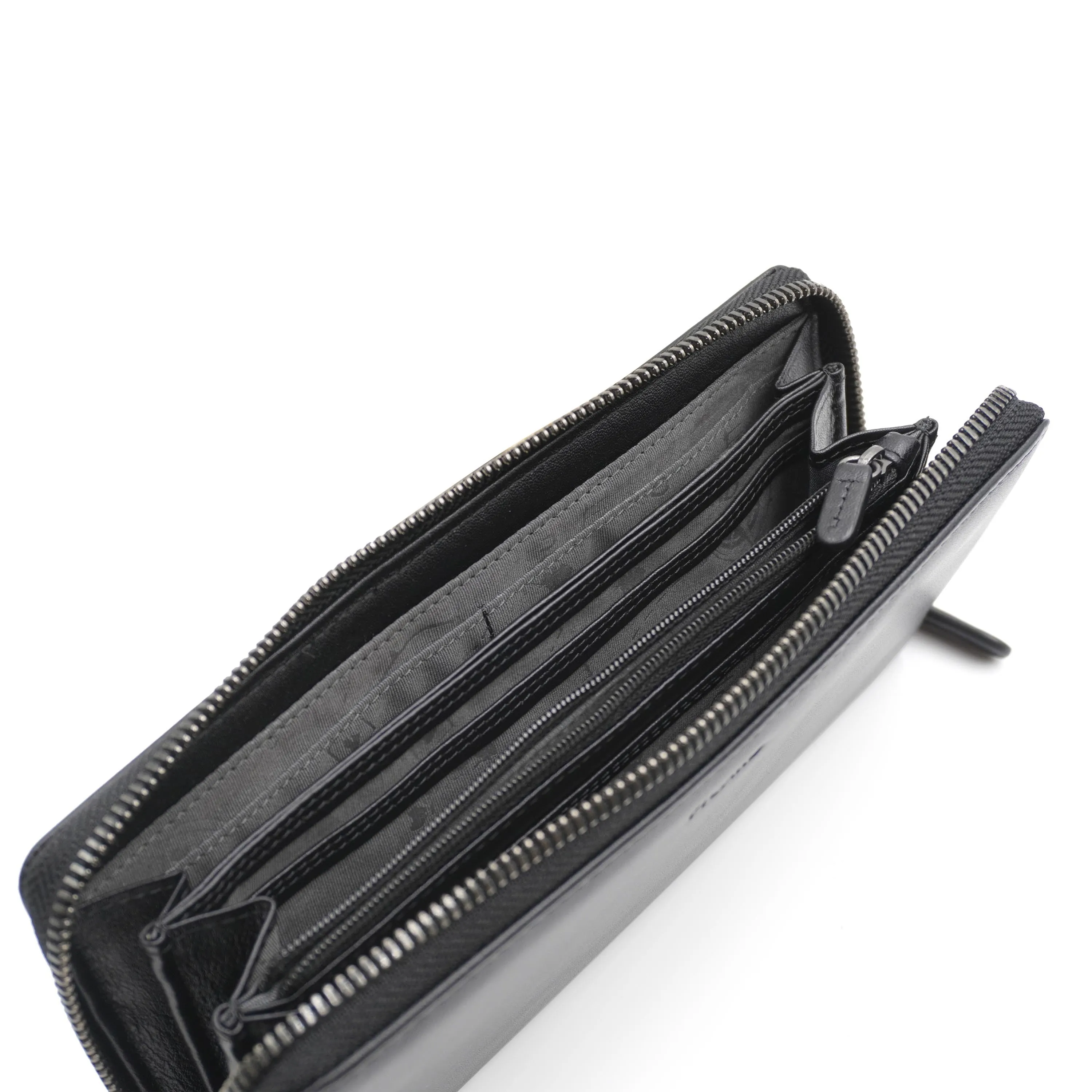 Picard Loaf Men's Long Leather Wallet with Zip (Black)