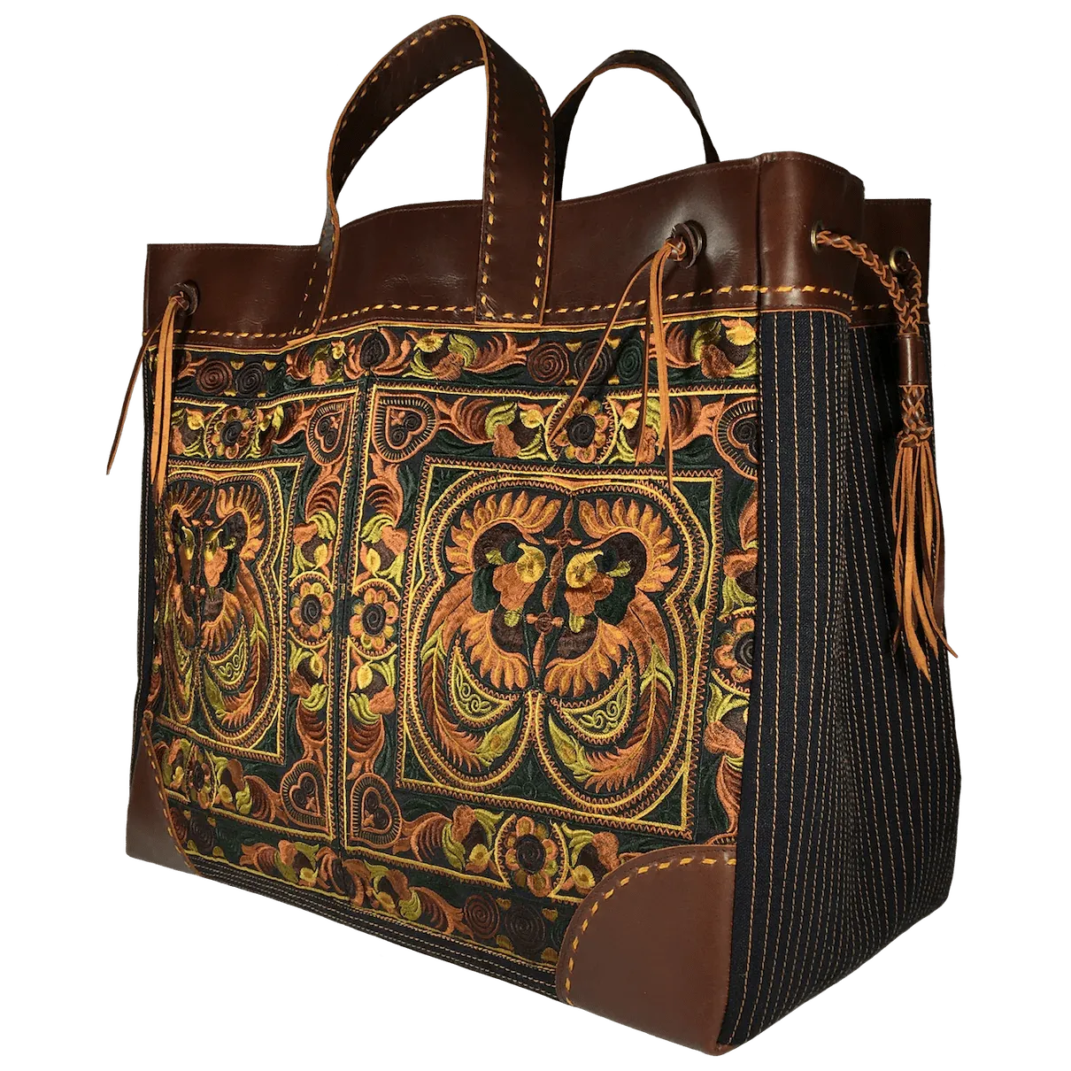 Pranee Leather Artisan Bag, Phoenix Amber, Desert