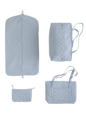 Quilted Luggage - Light Blue