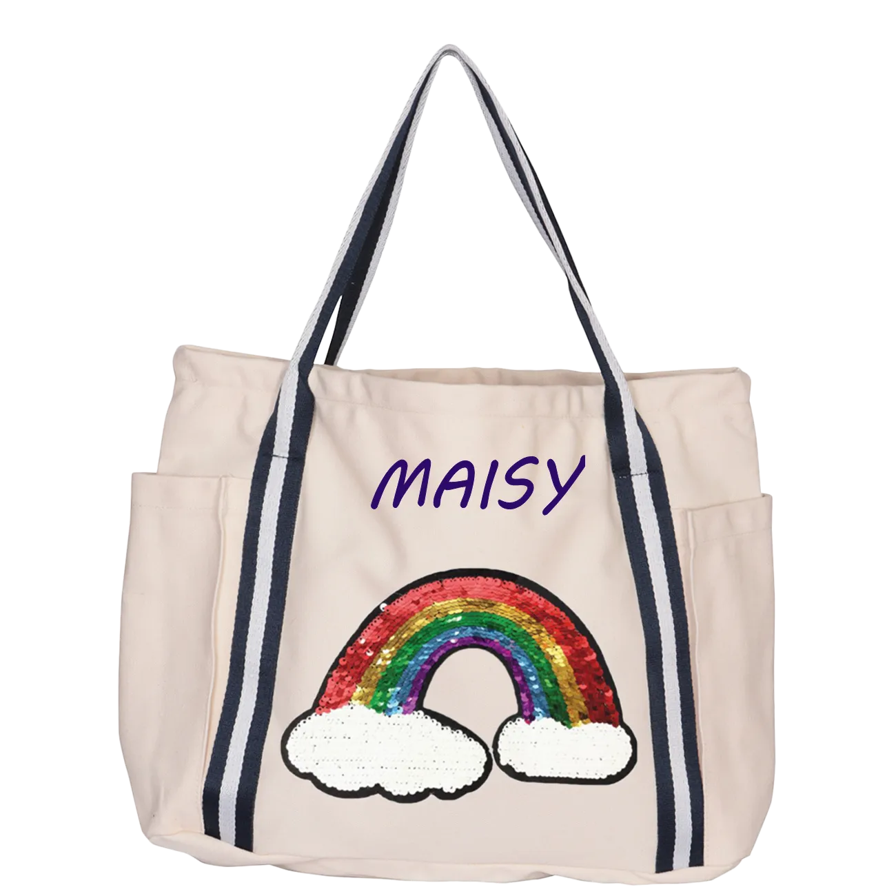 Reversible Sequin Rainbow Luxe Tote Bag