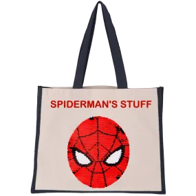 Reversible Sequin Spiderman Midi Tote Bag