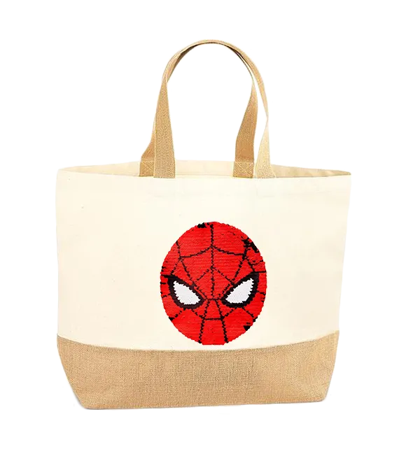 Reversible Sequin Spiderman XL Tote Bag