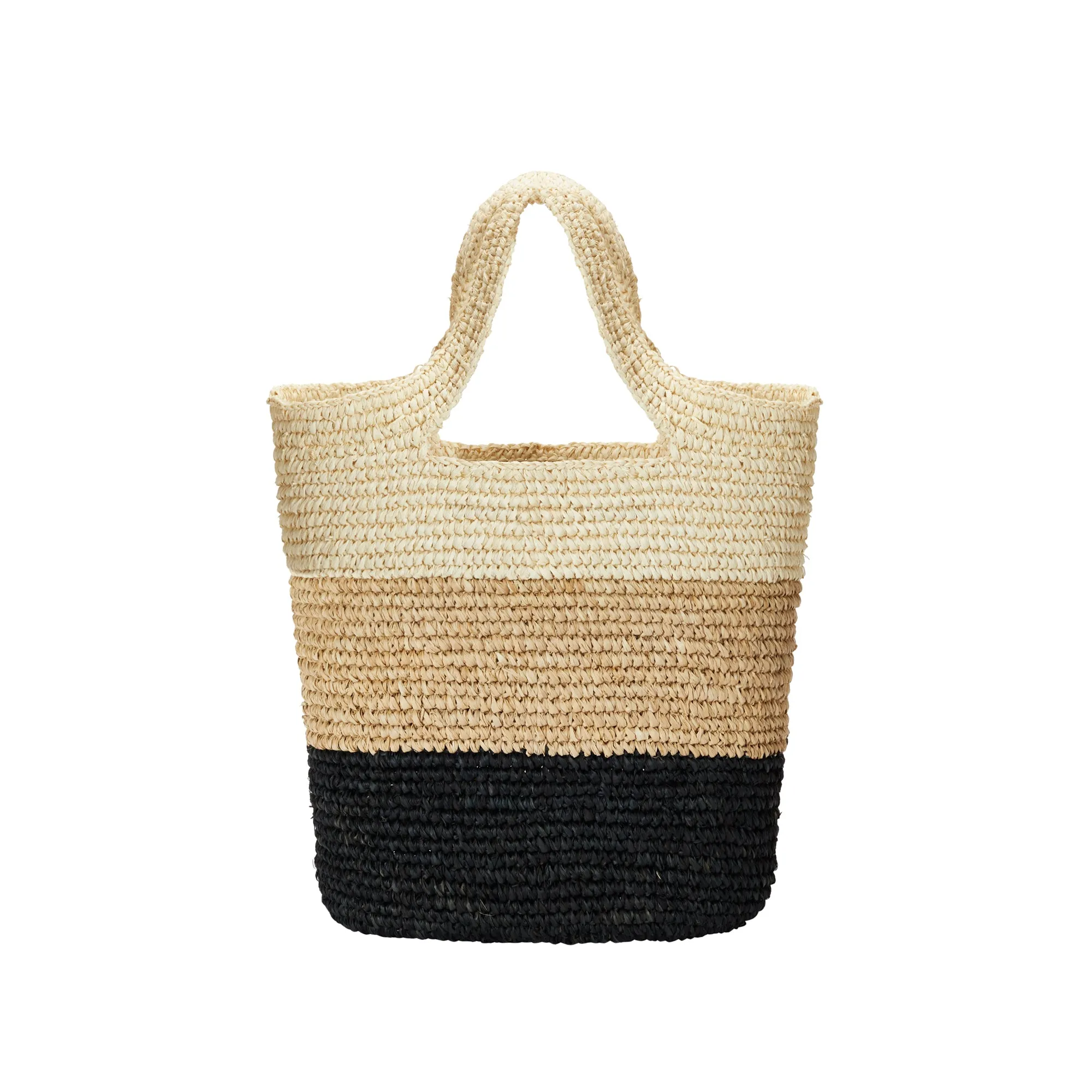 Sawyer Handmade Colorblock Raffia Beach Tote