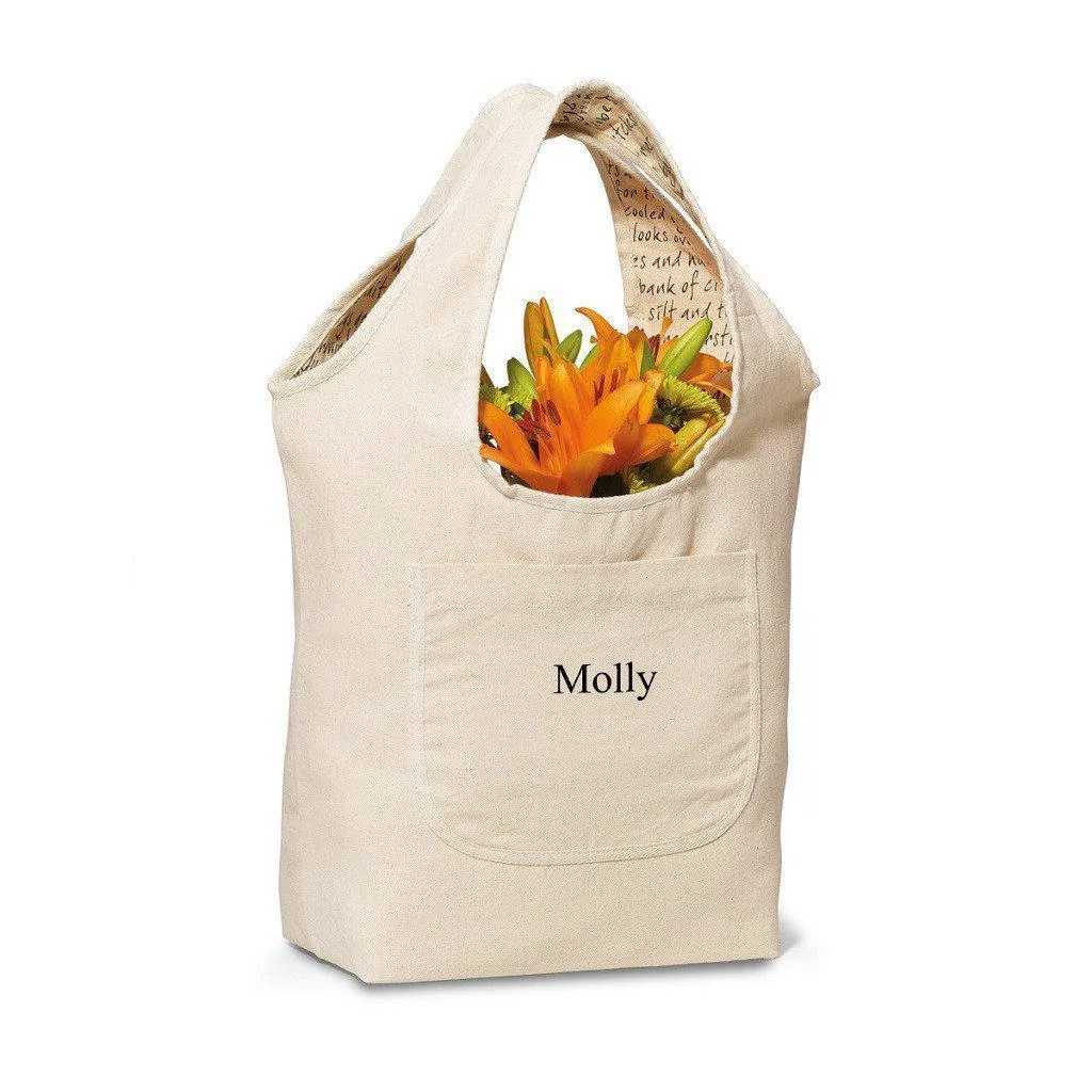 Script Reversible Personalized Cotton Tote