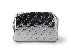 SMALL METALLIC MONOGRAM TOILETRY BAG - METALLIC SILVER