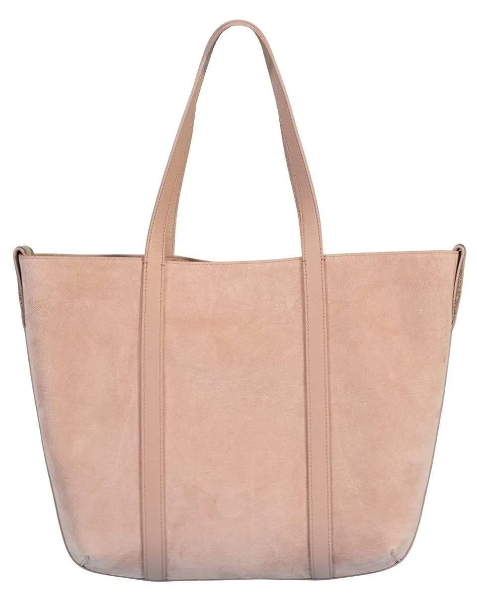 Small Suede Reversible Tote - Rose