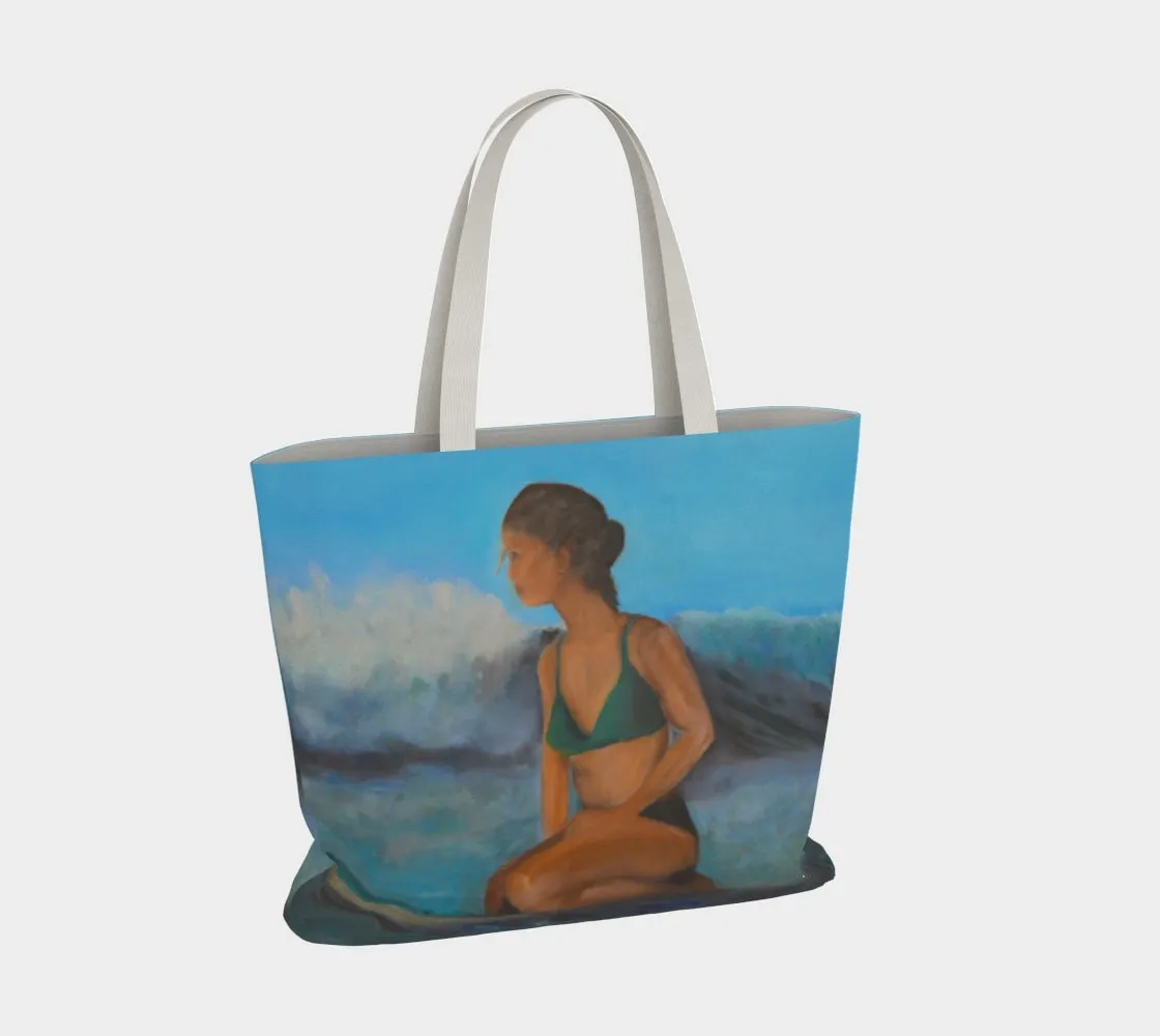 Surfer Girl Large Cotton Tote Bag