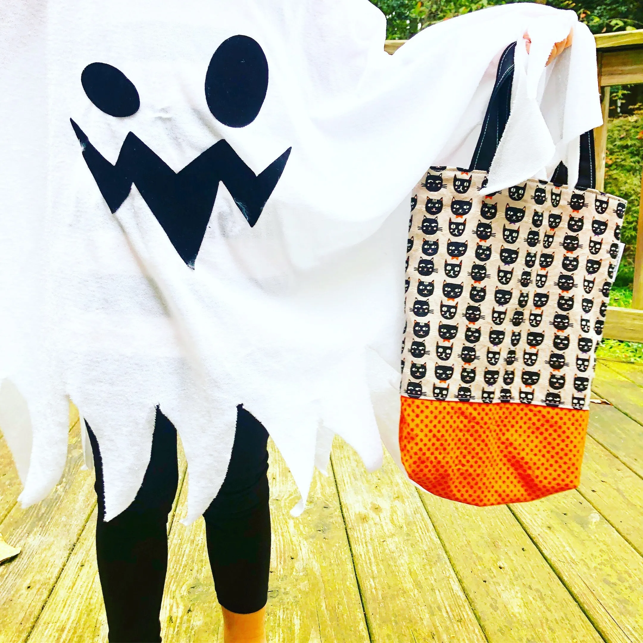 Toddler Sized Reversible Tote Halloween Icons