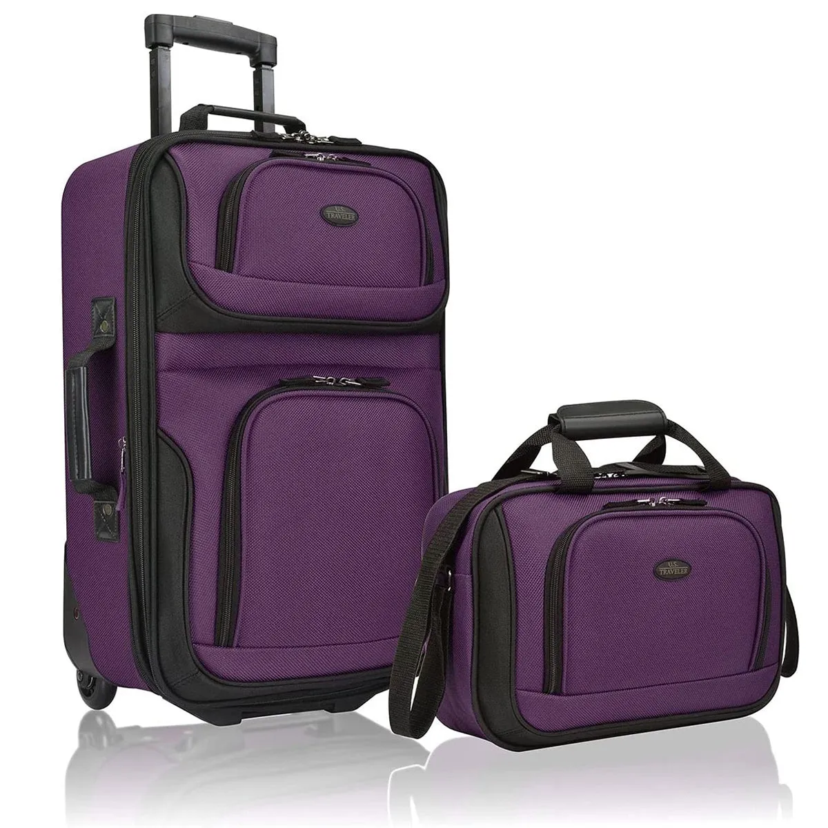 U.S. Traveler Rio Rugged Fabric Expandable Carry-on Luggage Set, 2 Wheel