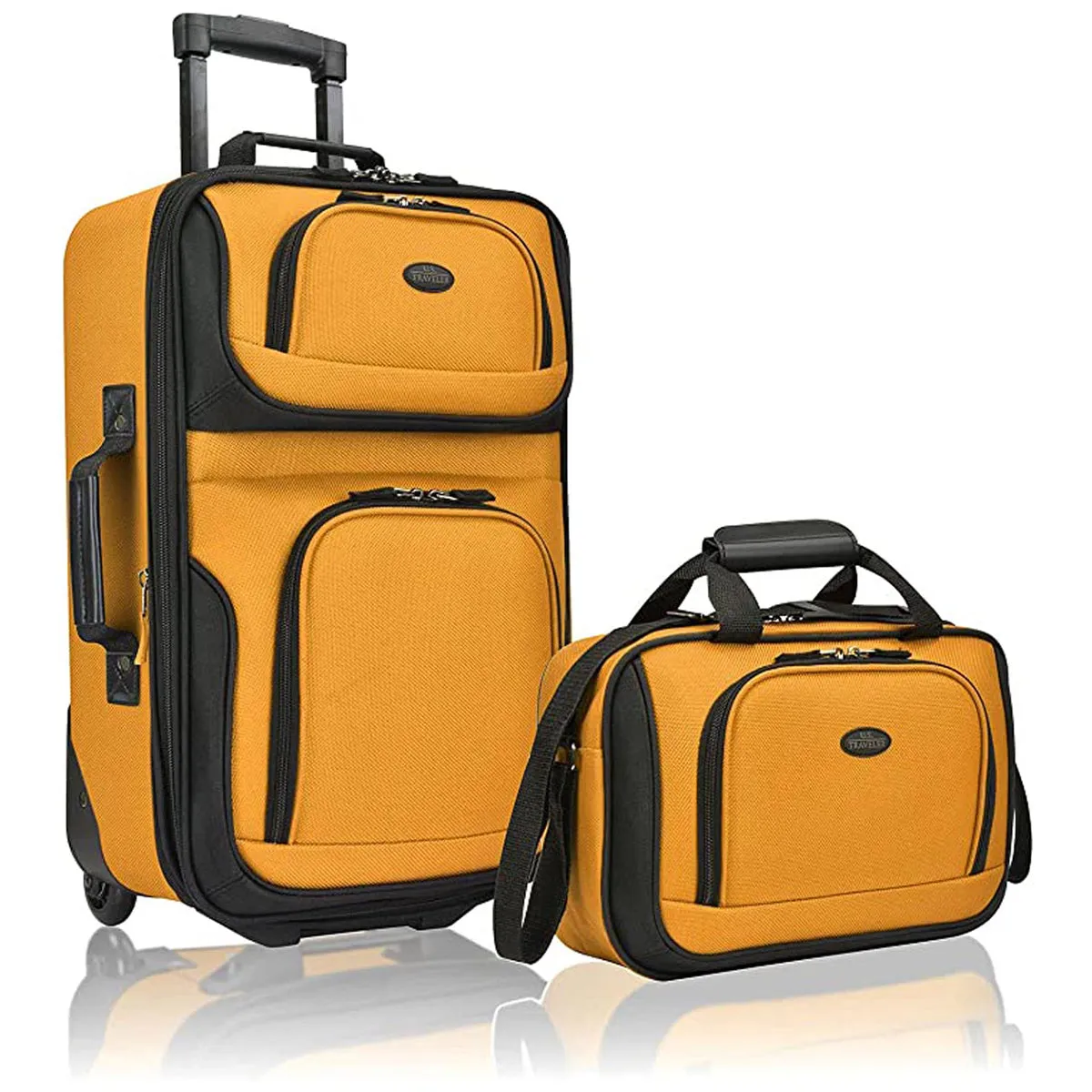 U.S. Traveler Rio Rugged Fabric Expandable Carry-on Luggage Set, 2 Wheel