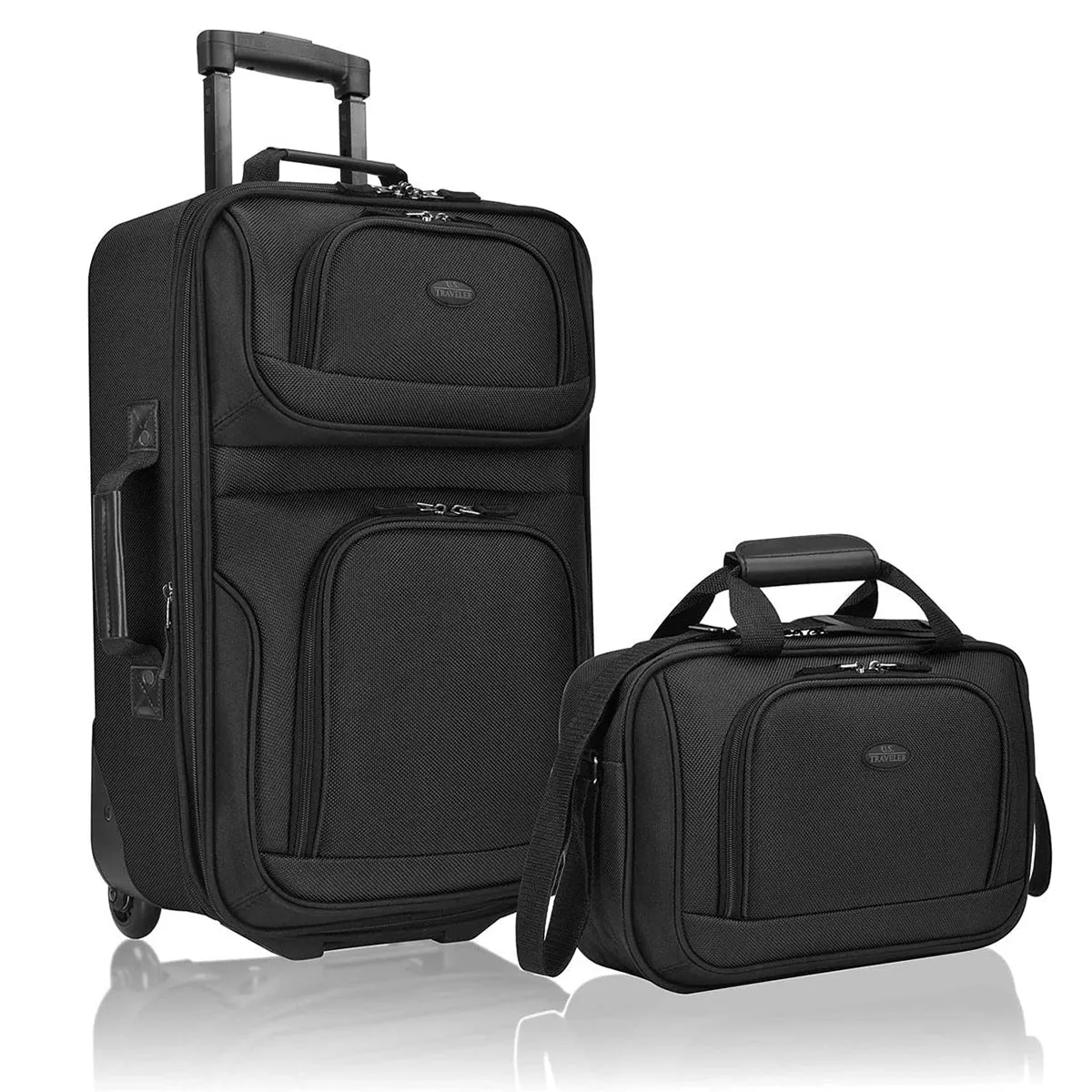 U.S. Traveler Rio Rugged Fabric Expandable Carry-on Luggage Set, 2 Wheel