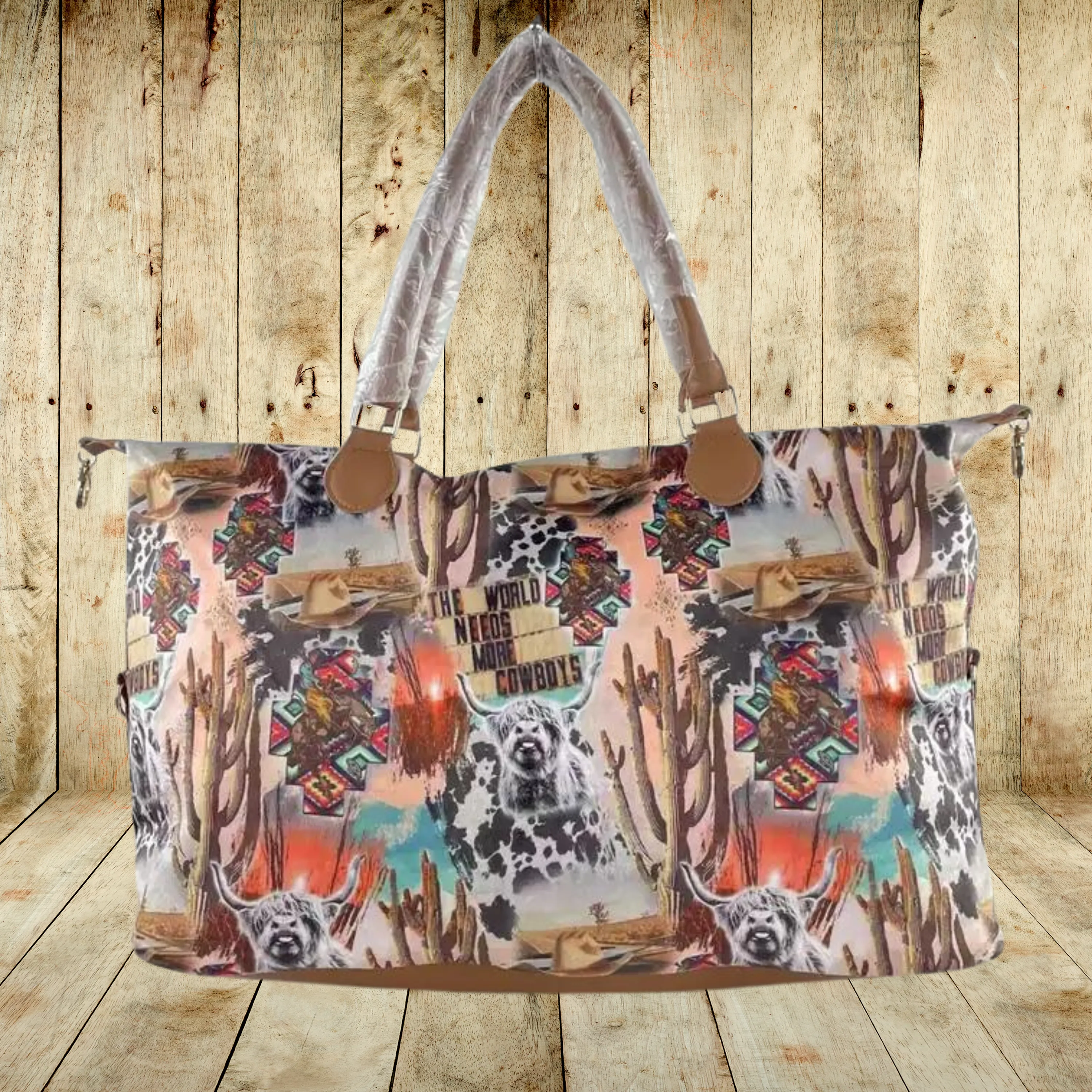 Western Highland Cow Tote Bag at Bling & Bloom's Boutique