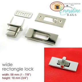 Wide Rectangle Turn Lock - Nickel