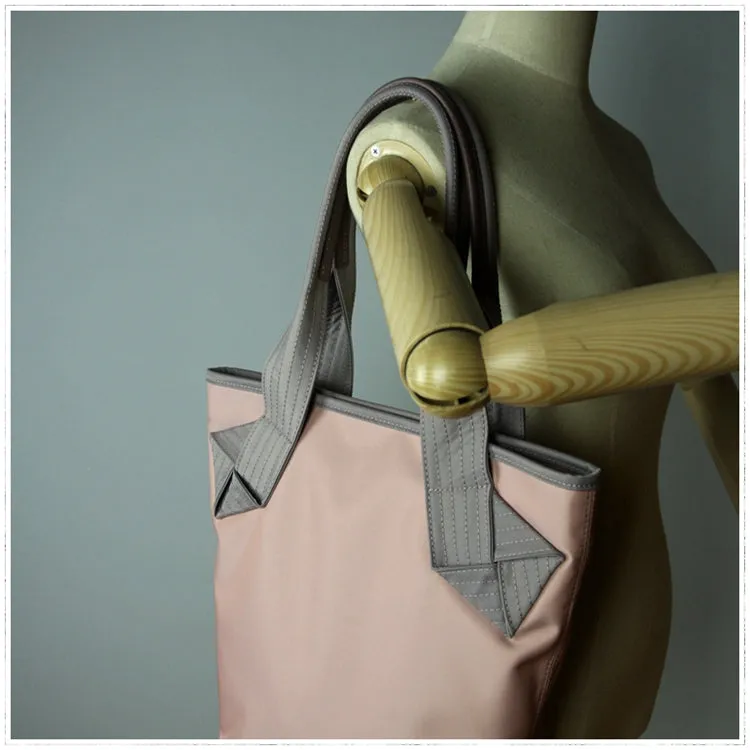 Womens Pink Nylon Shoulder Tote Bags Best Pink Nylon Tote Handbag Shopper Bags Purse for Ladies