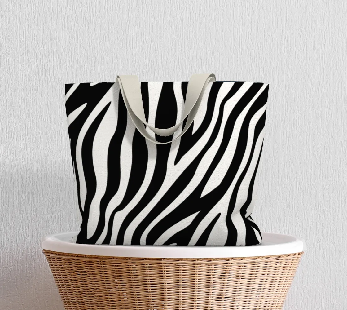 Zebra Oversized Cotton Tote Bag